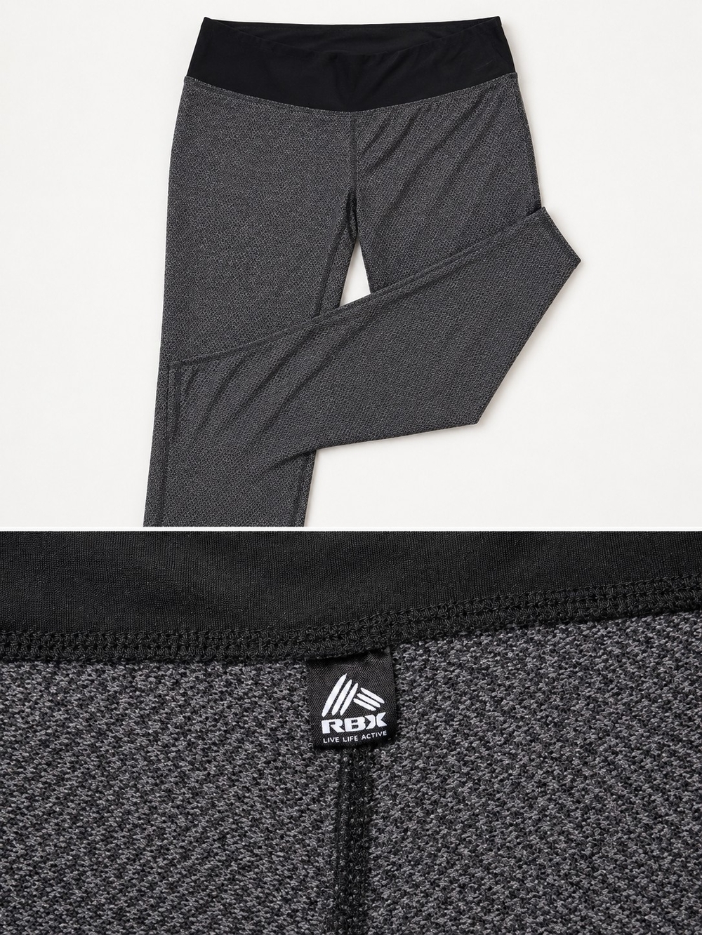 RBX Women's Black and Charcoal Active Leggings